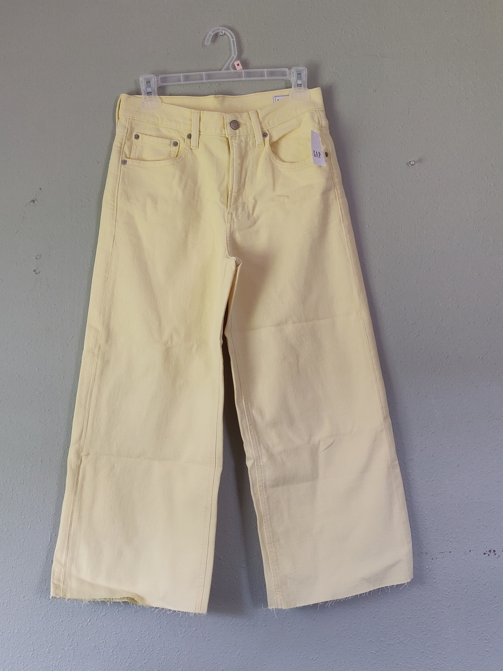 GAP Pale Yellow Wide-Leg High-Rise Jeans